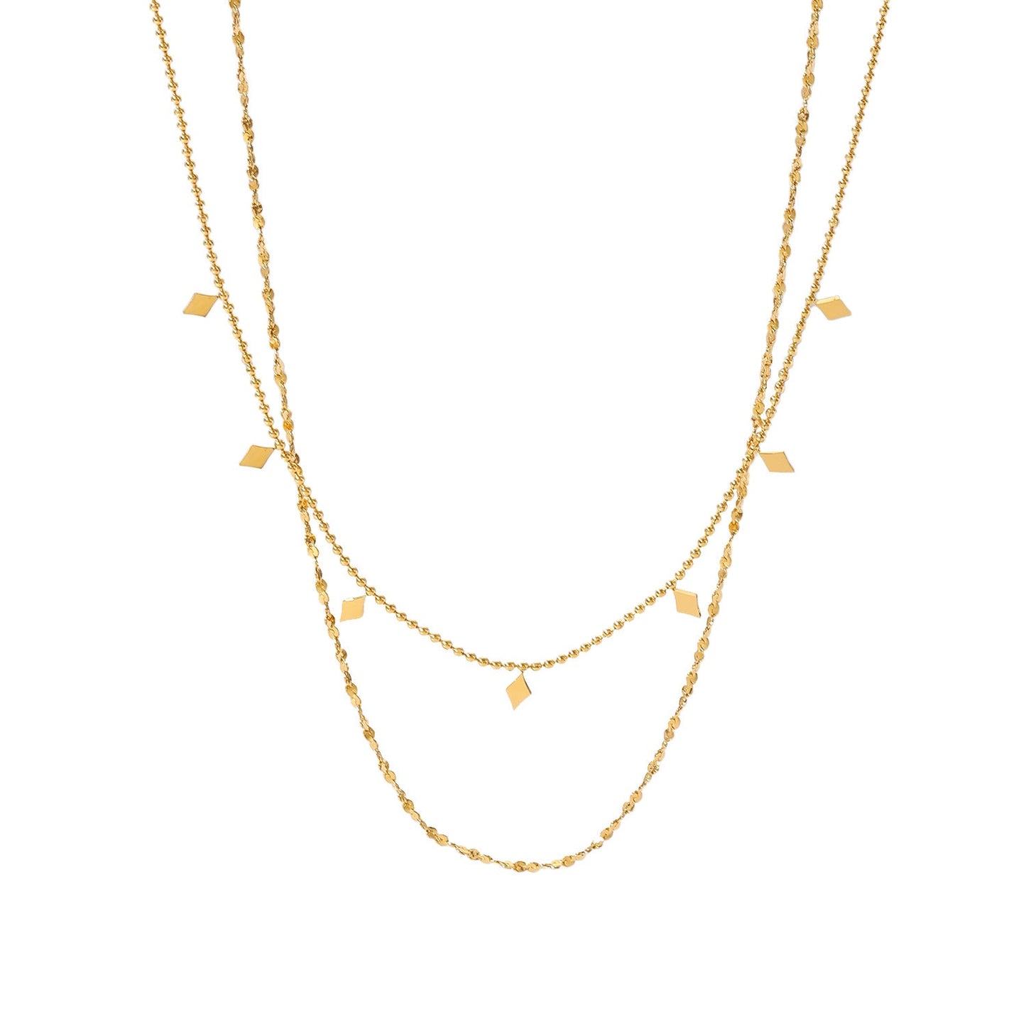 Double layered tassel necklace French fashion niche collarbone chain light luxury niche design necklace - Korvel