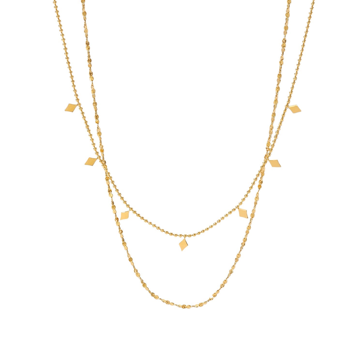 Double layered tassel necklace French fashion niche collarbone chain light luxury niche design necklace - Korvel