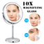 Dual-Sided 8" USB Rechargeable Vanity Makeup Mirror with Lights