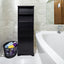 Elegant Black High Storage Cabinet with 3 Drawers