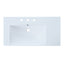 36" Single Bathroom Basin Sink, Left Offset Sink Vanity Top Only, 3-Faucet Holes, Resin - Korvel