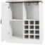 76 Inch Tall Farmhouse Kitchen Faux Rattan Wine Cabinet, Kitchen Bar Cabinet with Square Compartments and Shelves - Korvel