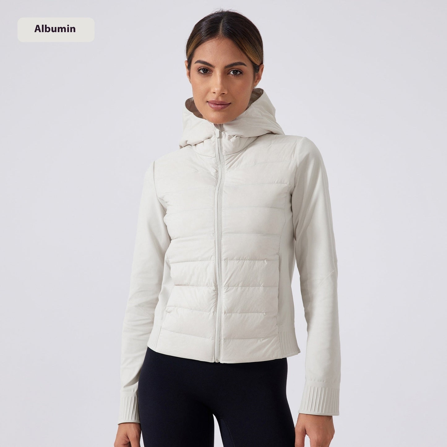 Chaqueta de plumas delgada con capucha para mujer - Impermeable y a prueba de viento