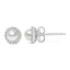 Boucles d'oreilles en or blanc 10K avec perles et diamants en halo