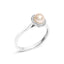 Bague Halo en Perle et Diamants en Or Blanc 10K - Taille 6.5