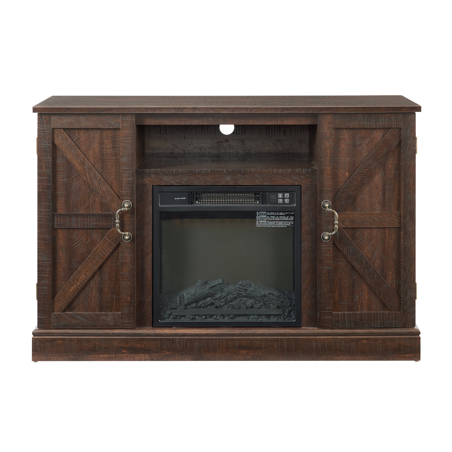Farmhouse Classic Media TV Stand with Electric Fireplace