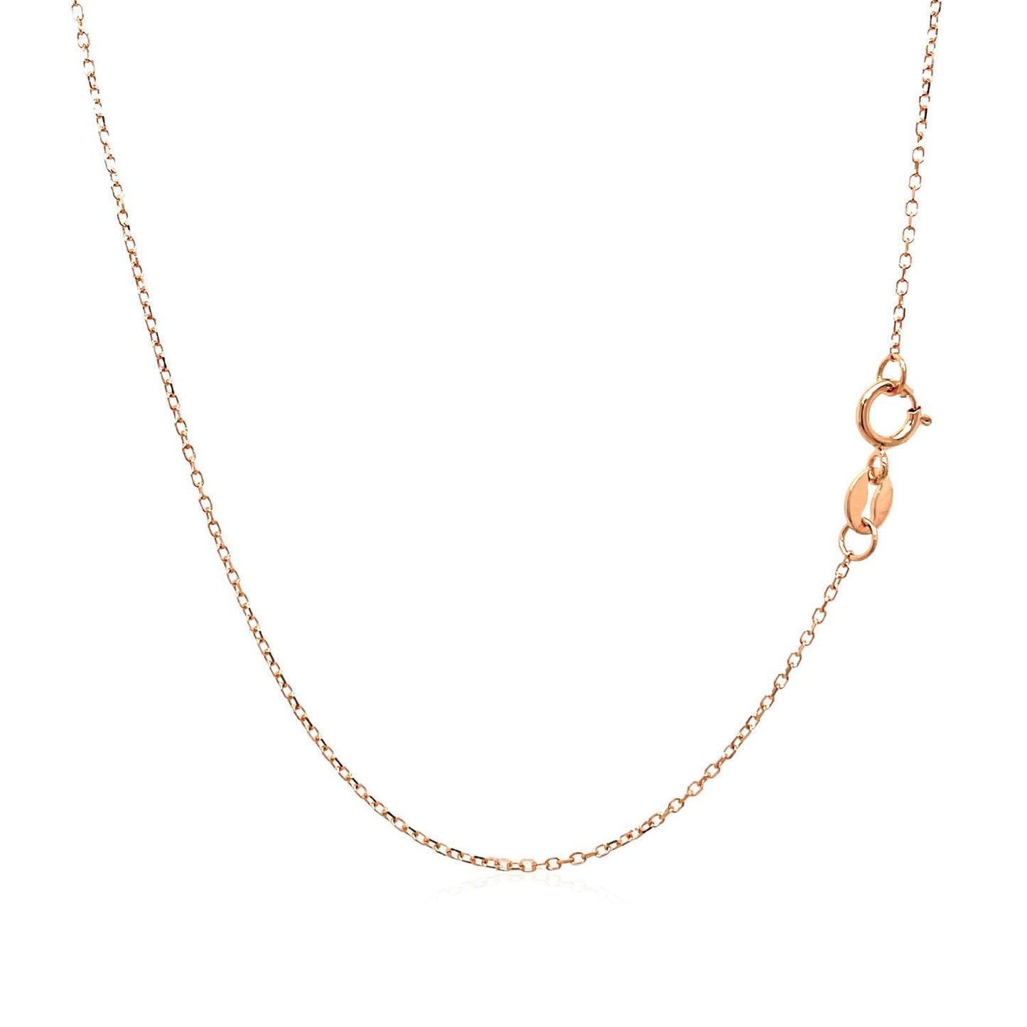 14k Pink Gold Diamond Cut Cable Link Chain - 0.8mm
