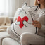 Cat Holding Heart Pillow - Soft Love with a Touch of Whimsy