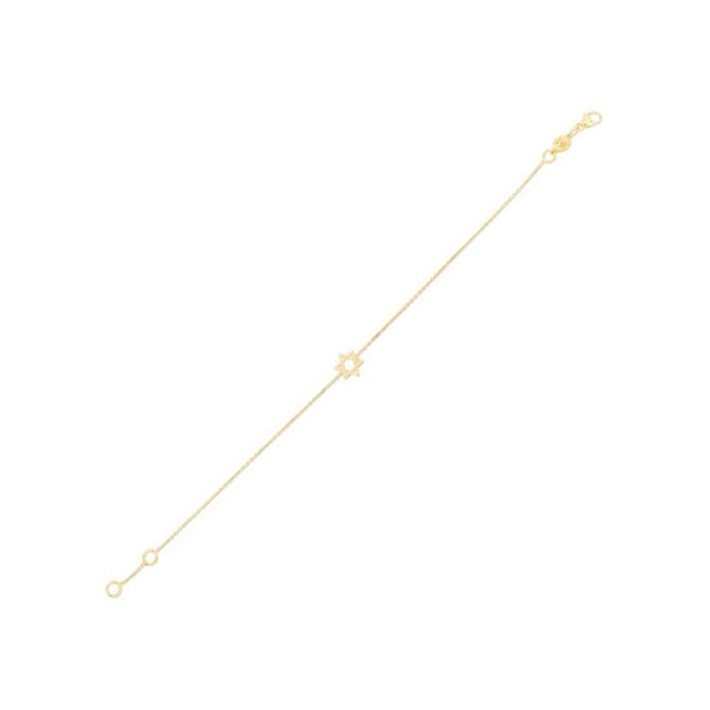 Bracelet Étoile de David en Or Jaune 14k