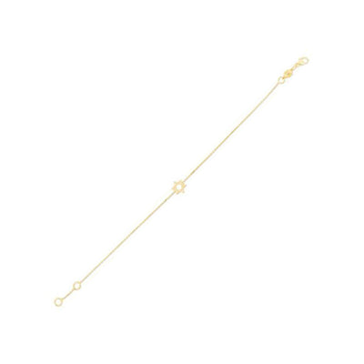 Pulsera de Estrella de David de Oro Amarillo de 14k