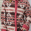 Retro Geometric Print Corduroy Trim Button-Up Jacket