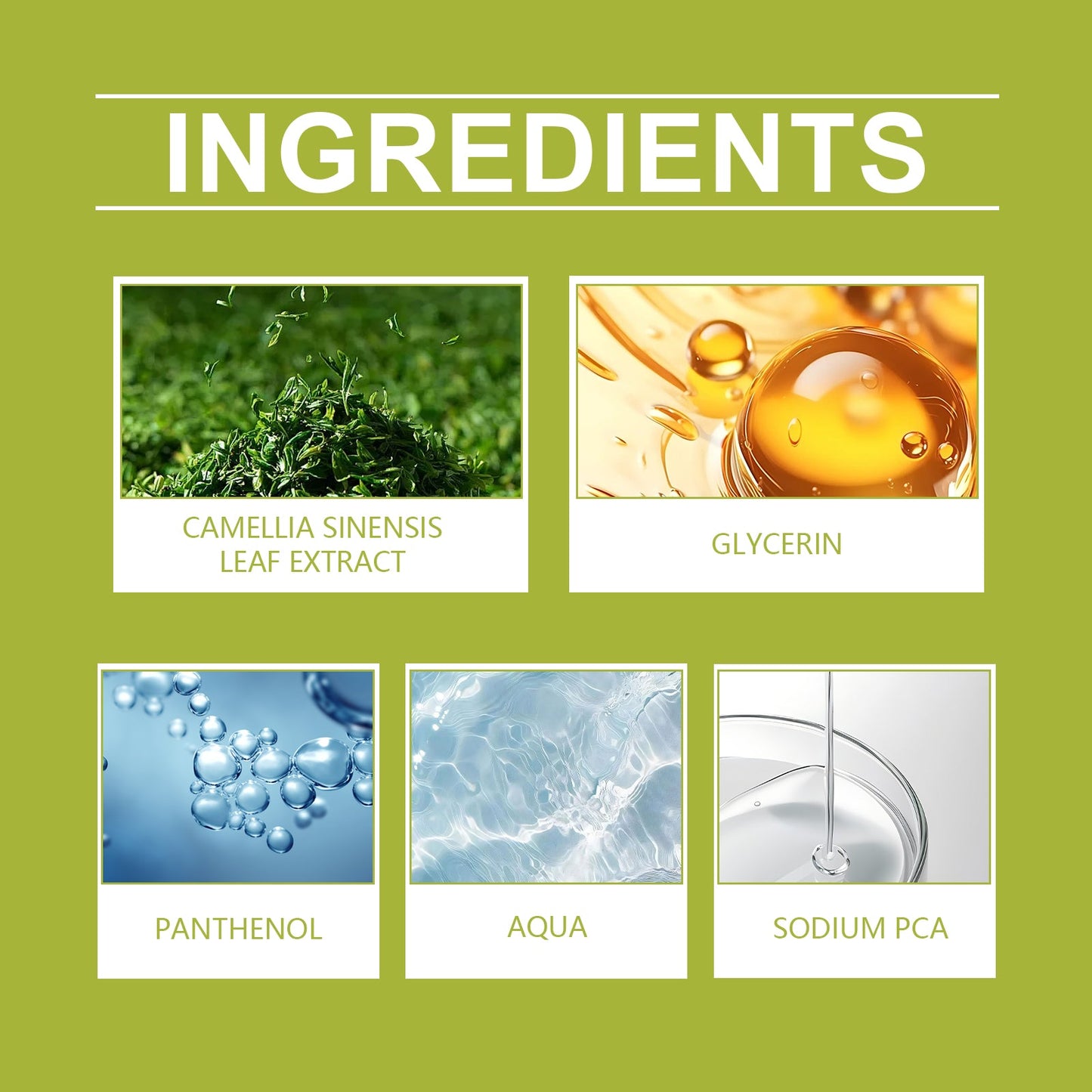 Essence hydratante au thé vert pour une peau radieuse