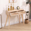 Side table with two real rattan drawers, solid wood table legs can be used in the dining room living room,bedroom - Korvel