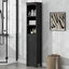 Armoire de Salle de Bain Élégante et Haute avec Étagère Réglable - Noir