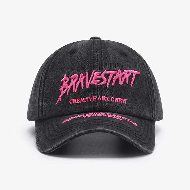 Fashionable Outdoor Versatile Curved Brim Letter Embroidery Men's Flat Tongue Hat Show Face Small Washed Women's Simple Baseball Hat Fashion - Korvel