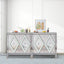 Storage Cabinet With Mirror Trim And Diamond Shape Design Spliced Combination For Living Room, Dining Room, Entryway, Kitchen - Korvel