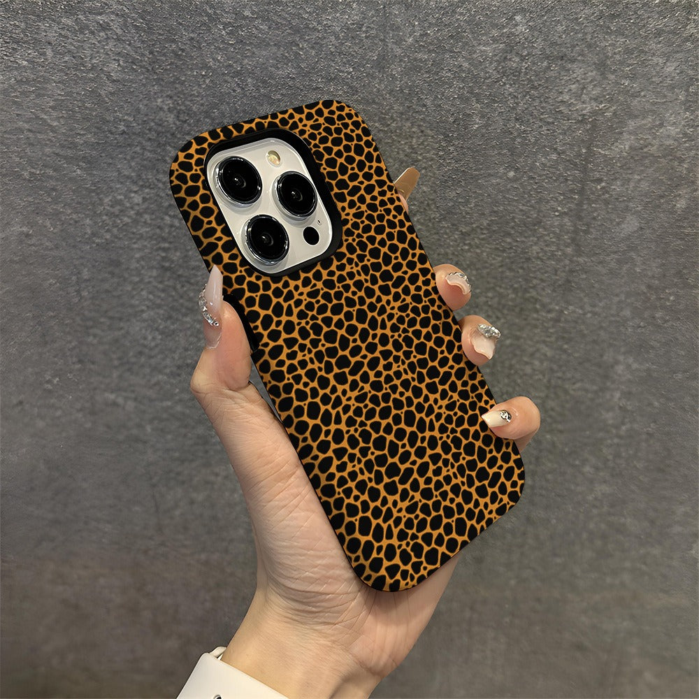 Sexy leopard print Apple 15 phone case IP16 anti drop protective case 2-in-1 film case Apple 13pro - Korvel