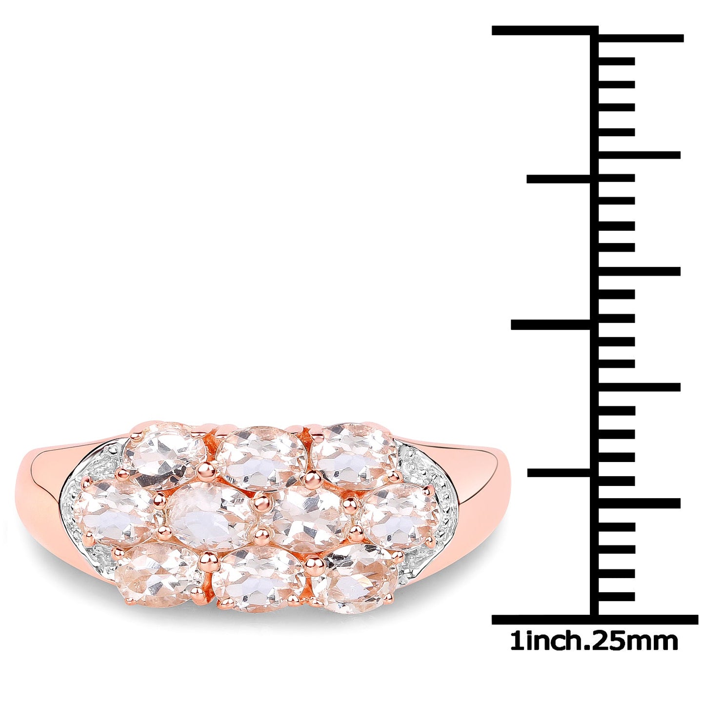 1.50 Carat Genuine Morganite Sterling Silver Engagement Ring