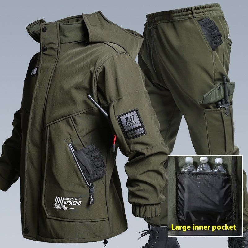 Fleece-Lined Waterproof Jacket Suit for Autumn & Winter