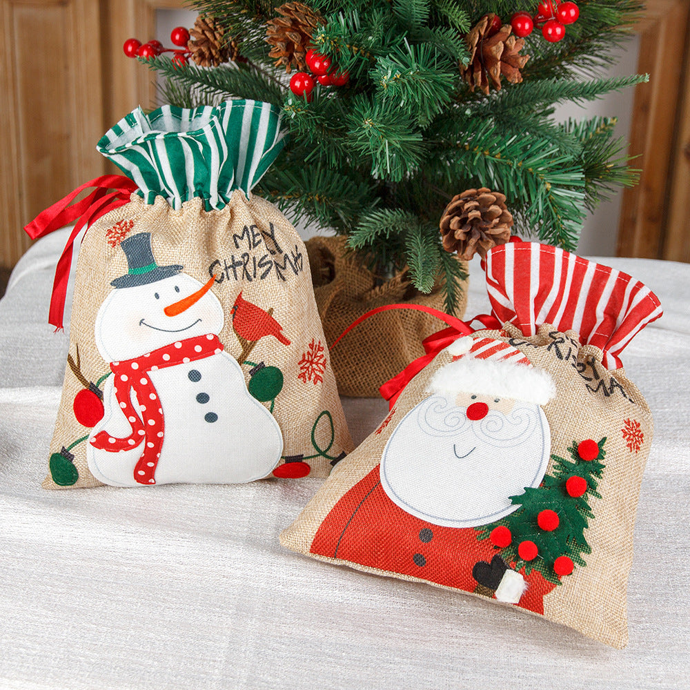 Sacs Cadeaux en Jute Premium pour Célébrations de Noël