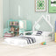 Cama de Madera de Tamaño Twin con Cabecera en Forma de Casa - Blanca