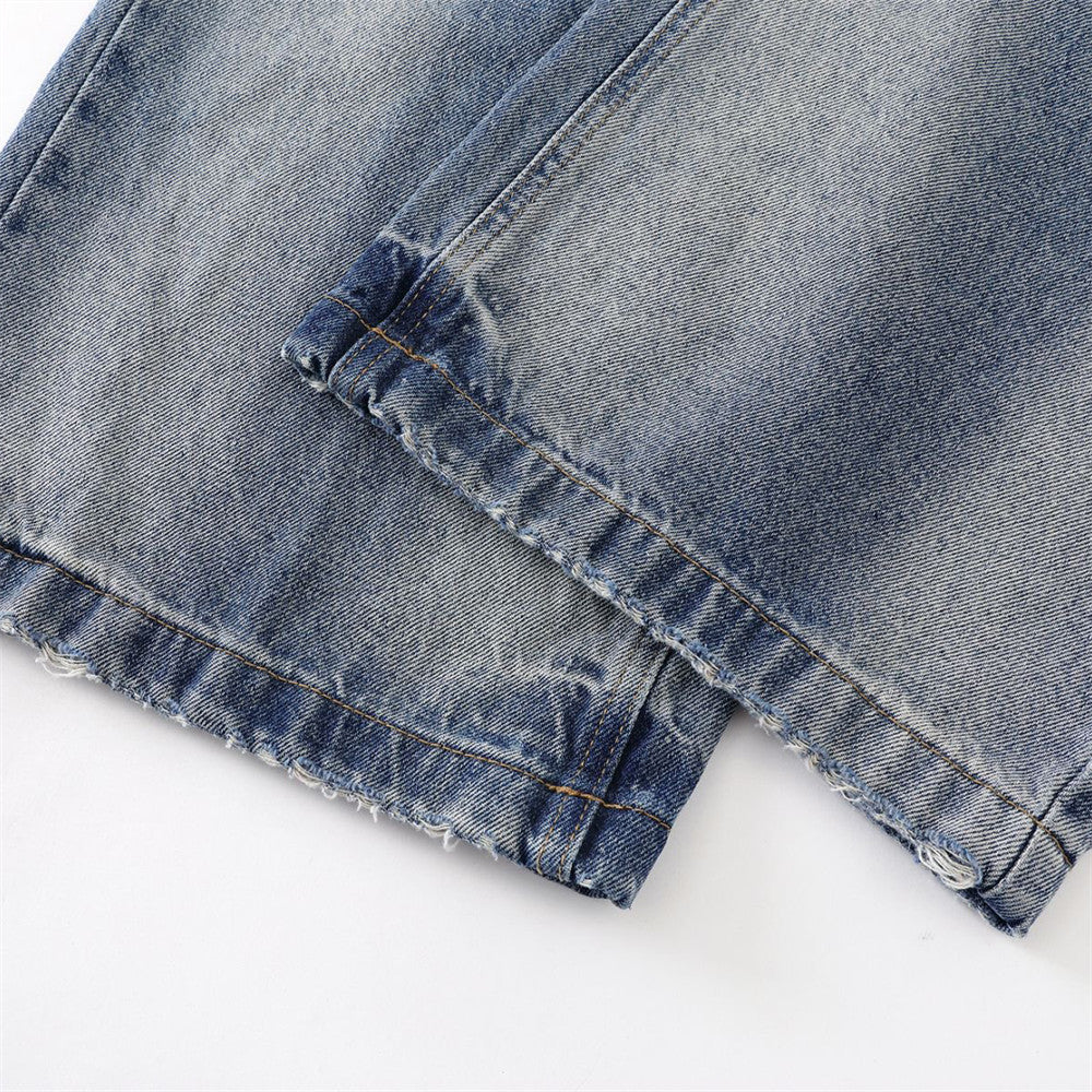 Jeans en denim délavé pour homme - Coupe décontractée