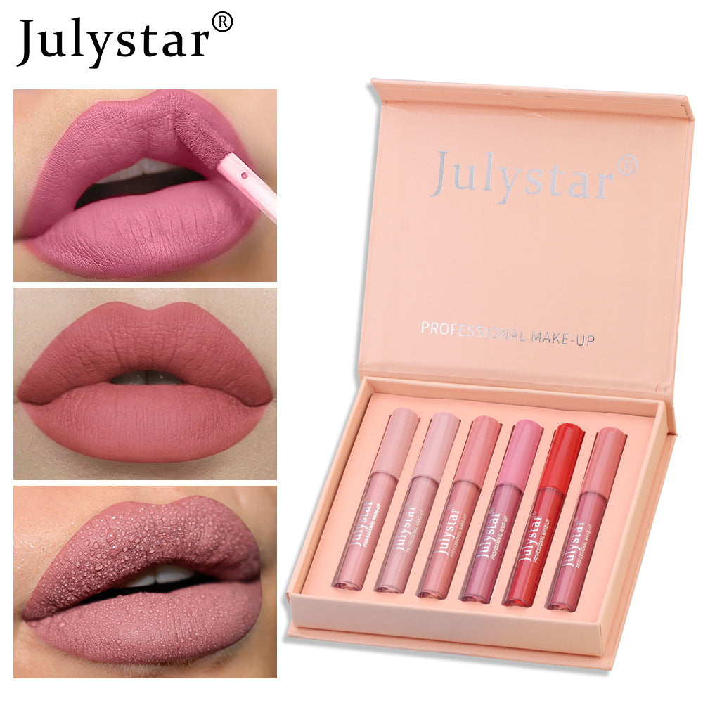 Lip And Cheek High Value Makeup Non-Flaking And Non-Sticky Cup Watery Mirror Enzyme Lip Glaze Set - Korvel