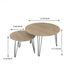 27.56'' Round Nesting Coffee Table Set of 2, Circular Nesting End Table Set  Sturdy Metal Base for Living Room, bedroom, Brown - Korvel
