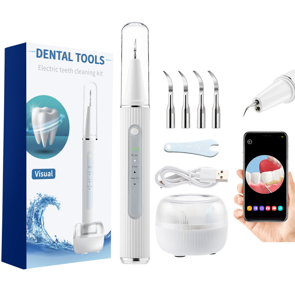 2-in-1 dental cleaning flushing instrument for removing dental calculus and plaque visualized true ultrasonic dental cleaner - Korvel