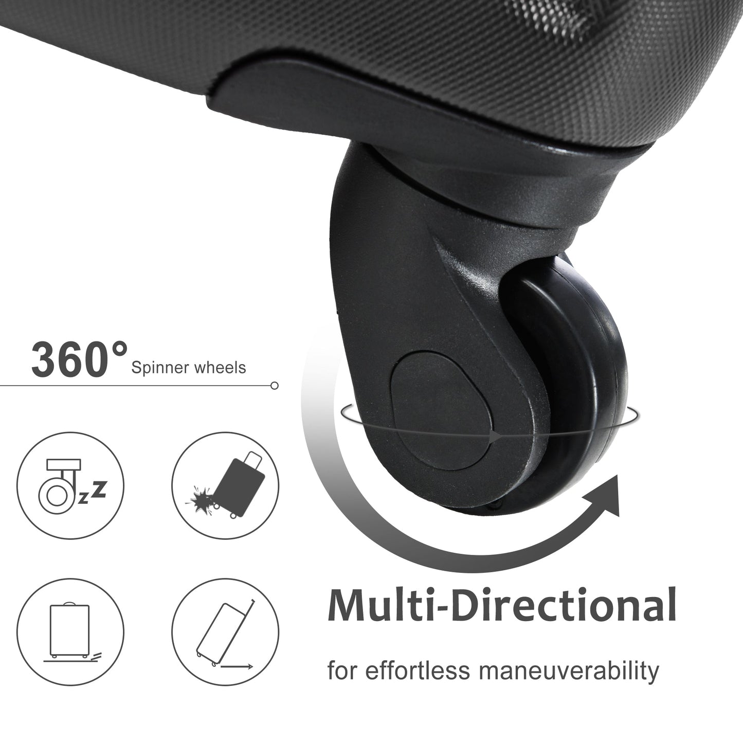 Maleta Spinner Dura Premium de 20'' con Cerradura TSA - Negra