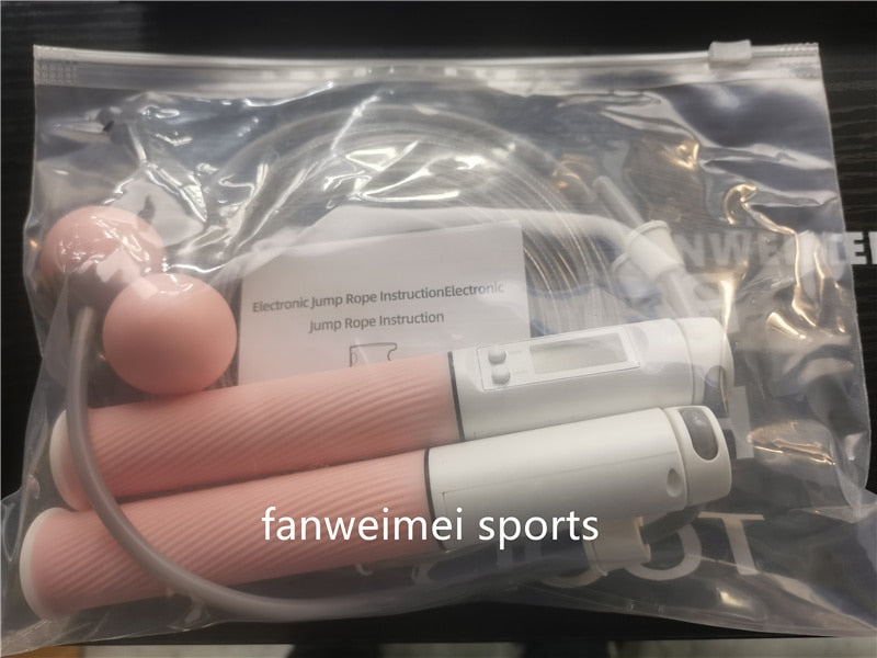 Valentine DAY women lady girl dual use home jump skipping rope Wireless with counter digital smart  keep fit crossfit weighted - Korvel