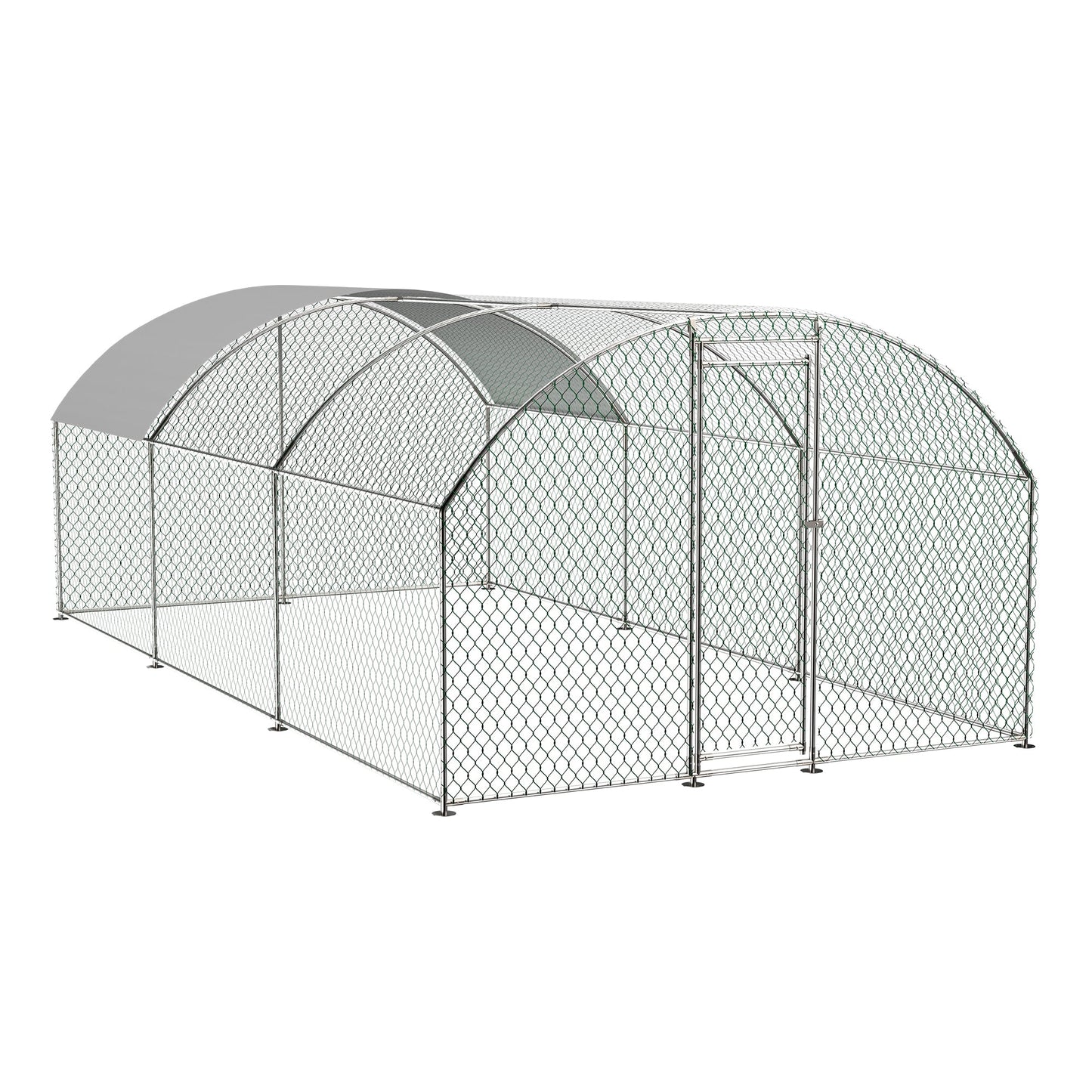 Large dome shaped walk-in fence cage metal chicken coop with waterproof and UV resistant cover, pipe diameter 1 inch - Korvel