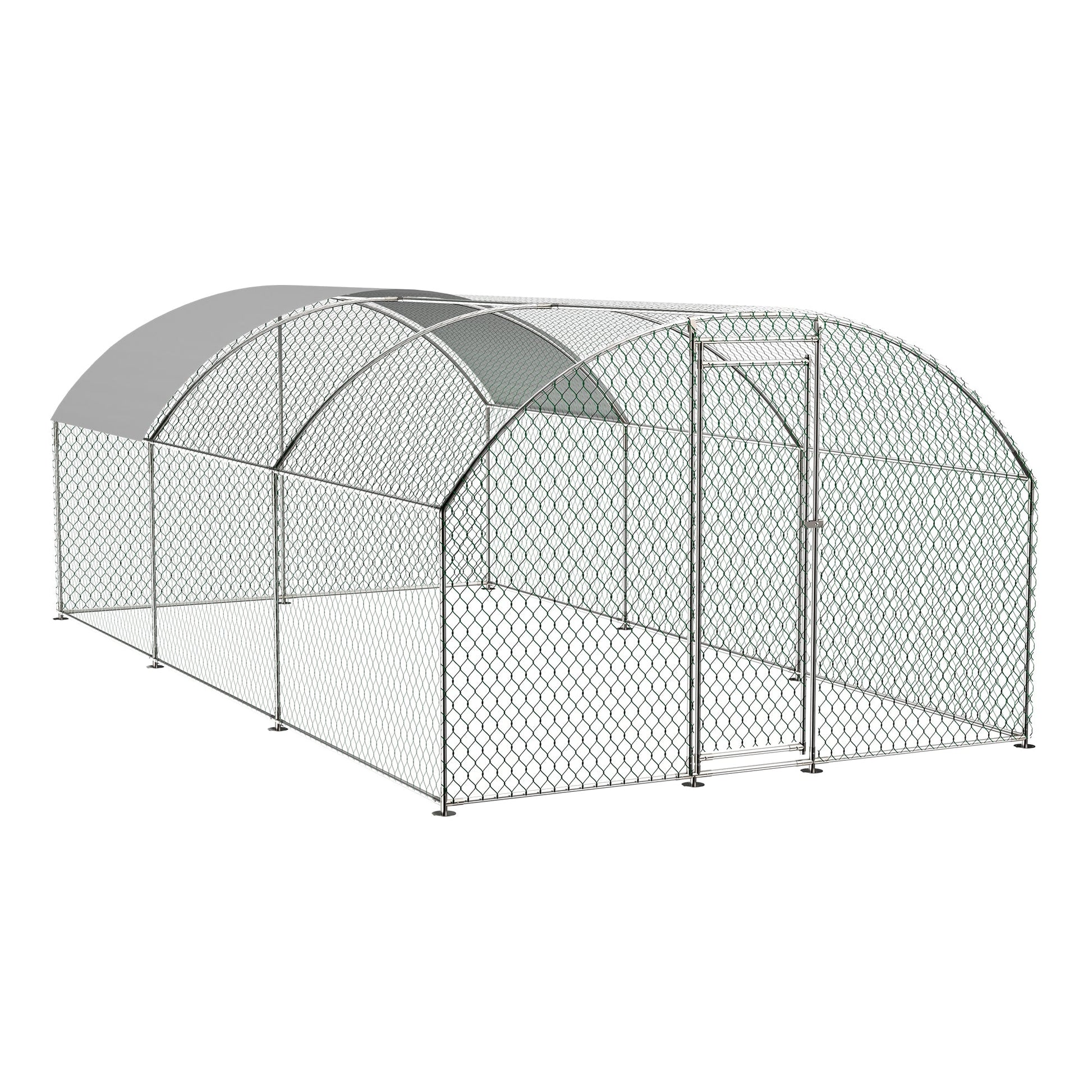 Large dome shaped walk-in fence cage metal chicken coop with waterproof and UV resistant cover, pipe diameter 1 inch - Korvel