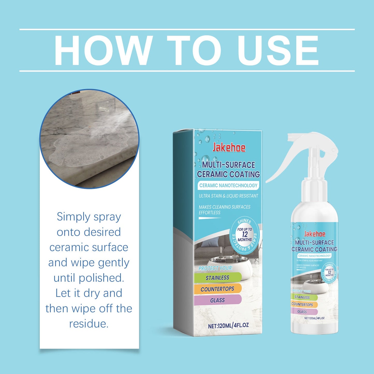Home Ceramic Coating Spray Interior Tile Cleaning And Polishing Remove Wax Dirt Refurbishing Spray - Korvel