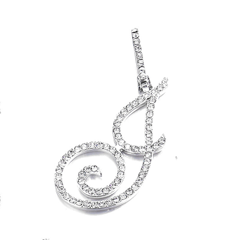 Hip Hop Grass Letter Pendant with Cuban Chain