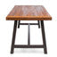Carlie Outdoor Dining Table with Rustic Metal Legs