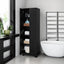 Storage Cabinet with Two Doors for Bathroom, Office, Adjustable Shelf, MDF Board, Black - Korvel