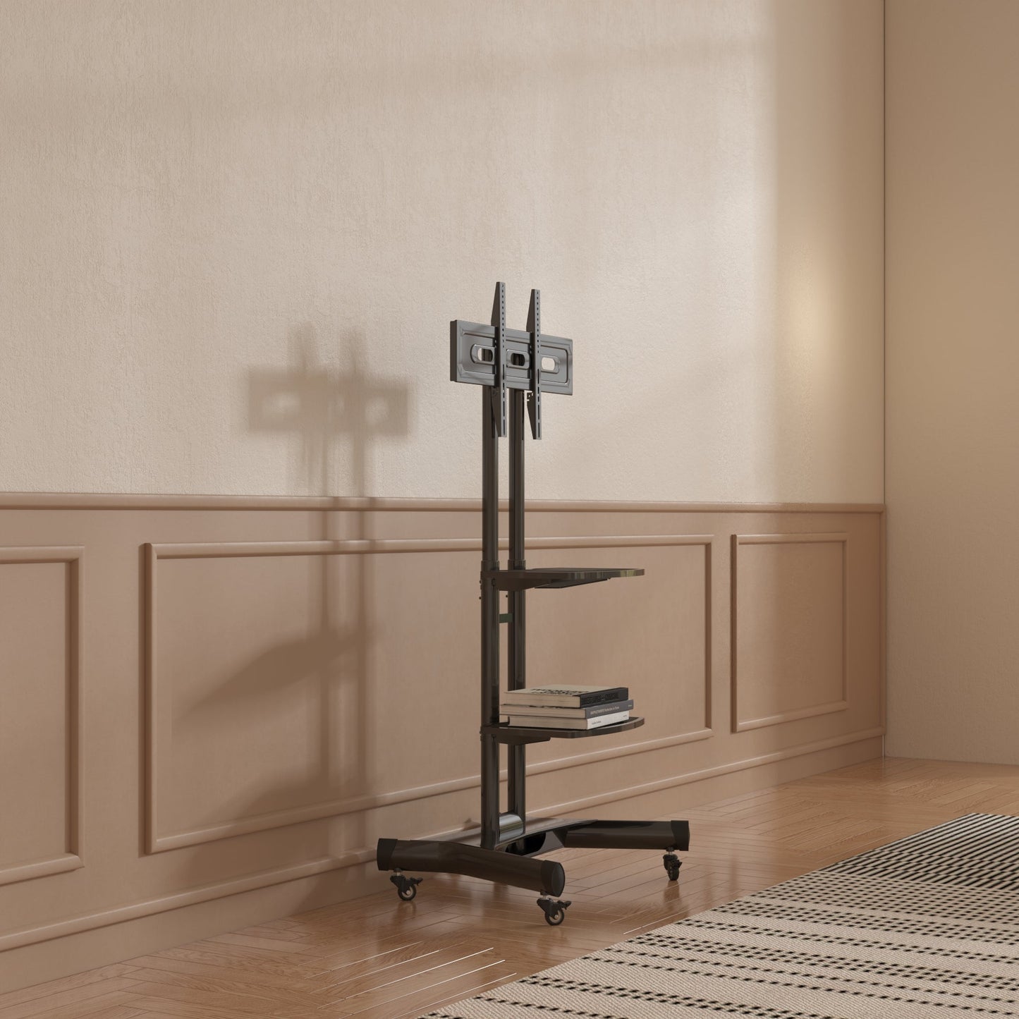 FANCO Universal Rotating TV Stand, suitable for 32-80 inch TVs, adjustable tilt height, maximum VESA 600x400mm (black) - Korvel