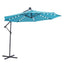 10 FT Solar LED Patio Outdoor Umbrella Hanging Cantilever Umbrella Offset Umbrella Easy Open Adustment with 32 LED Lights - Korvel