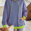 Sudadera con capucha a rayas suelta y casual