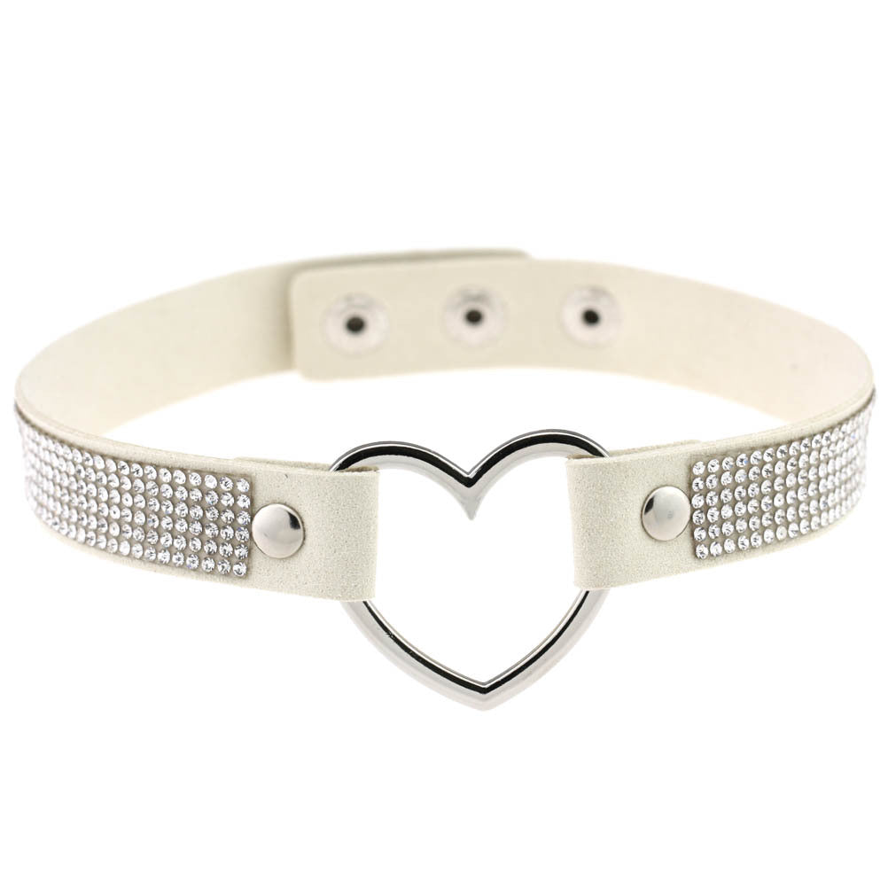 Collar de Rhinestone en Forma de Corazón Harajuku