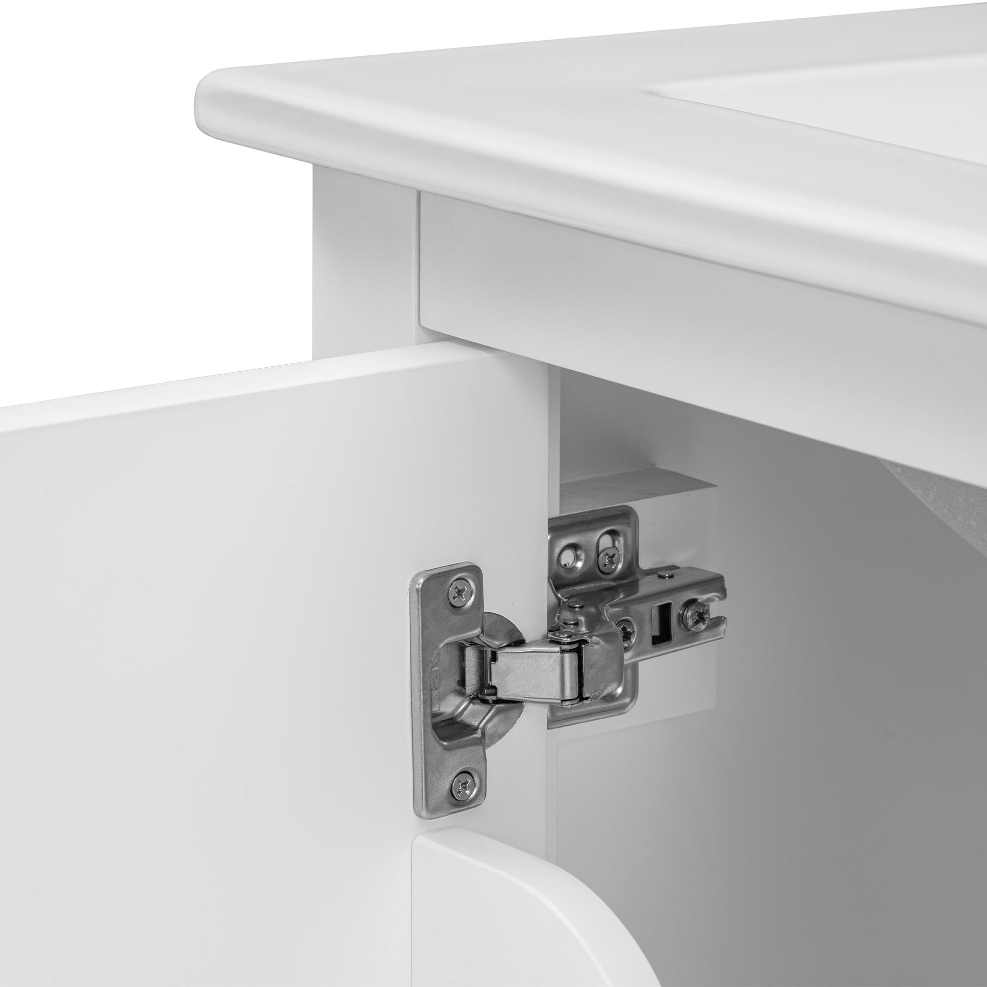 24" Bathroom Vanity with Sink, Bathroom Vanity Cabinet with One Drawer and Doors, Solid Wood and MDF, White - Korvel