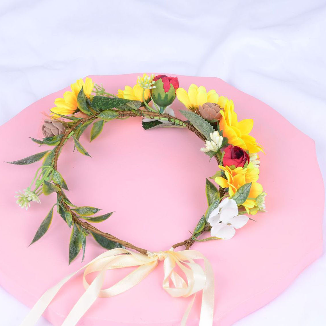 Korean style flower garland headwear sunflower children's performance scenic area decoration headwear hair accessories sunflower - Korvel
