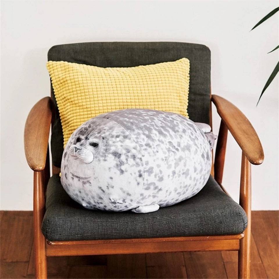 3D Novelty Seal Plush Toys Sea Lion Stuffed Throw Pillow Soft Seal Plush Party Hold Pillow Baby Sleeping Pillow Chair Cushion - Korvel