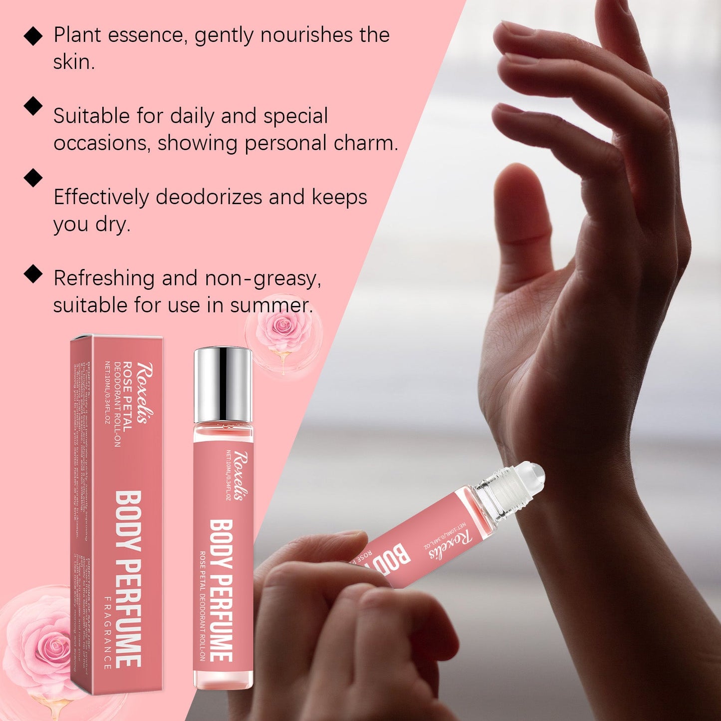 Perfume en Roll-On de Rosa - Fragancia Floral Elegante