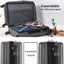 Expanable Spinner Wheel 2 Piece Luggage Set ABS Lightweight Suitcase with TSA Lock 20inch+24inch Dark Gray + Plastic - Korvel