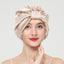 Double layer elastic simulation silk beauty makeup satin knotted hair care home French nightcap - Korvel
