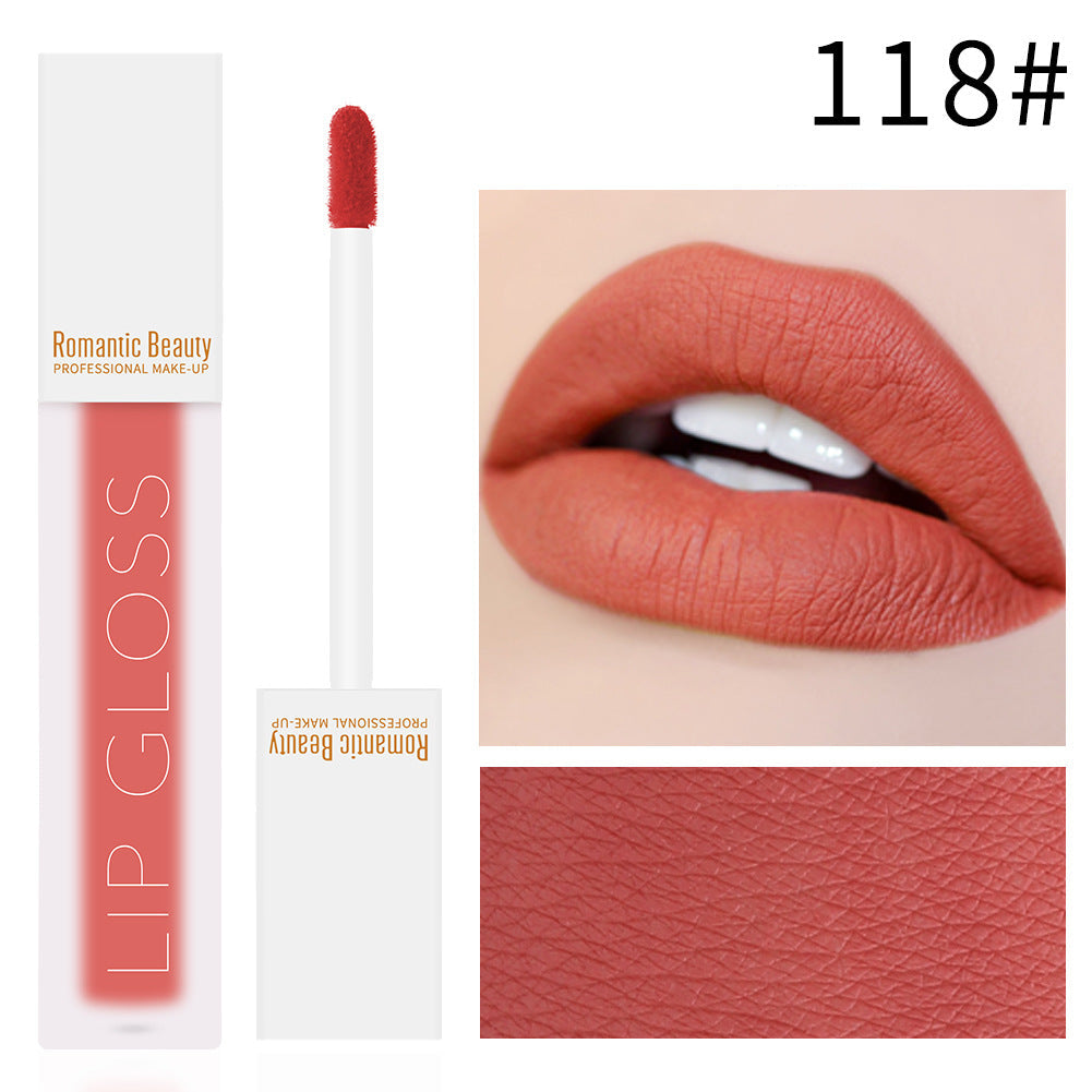 Romantic Beauty Velvet Matte Lip Glaze Non-Stick Lip Gloss - Korvel