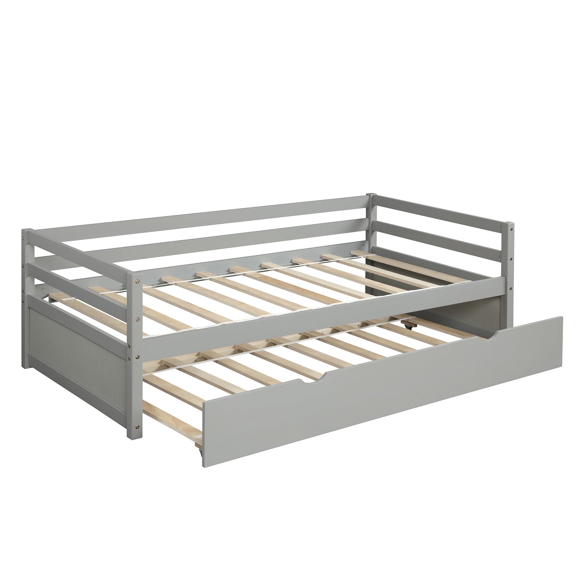 Daybed with Trundle Frame Set, Twin Size, Gray(New SKU:WF283064AAE) - Korvel