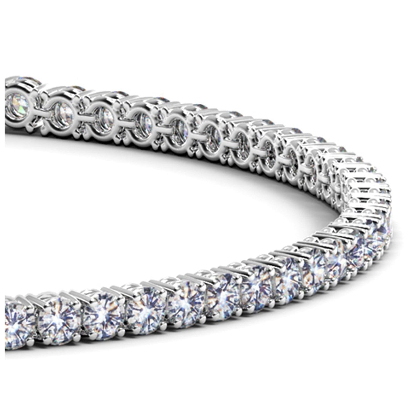 Bracelet de tennis en diamant cultivé en laboratoire en or blanc 14k